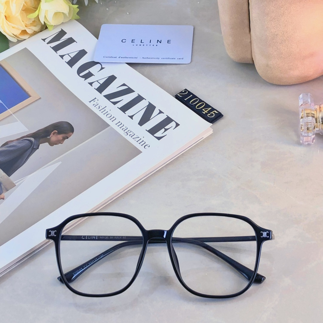 。。Celin*黑框眼镜女防蓝光抗辐射素颜神器大框显瘦镜架可配度数近视眼镜