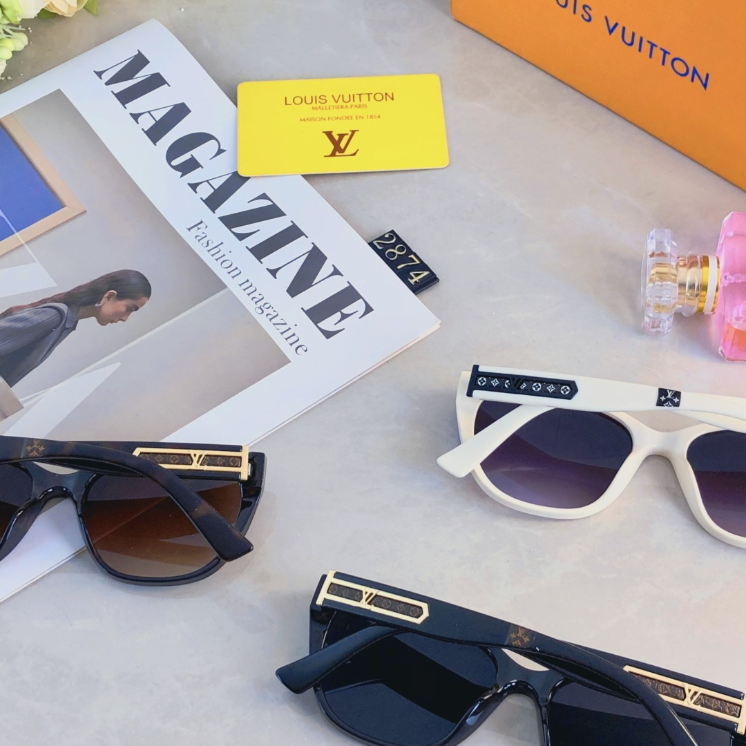 。。Louis vuitto*韩版百搭墨镜网红同款凹造型拍照显脸小防紫外线太阳镜