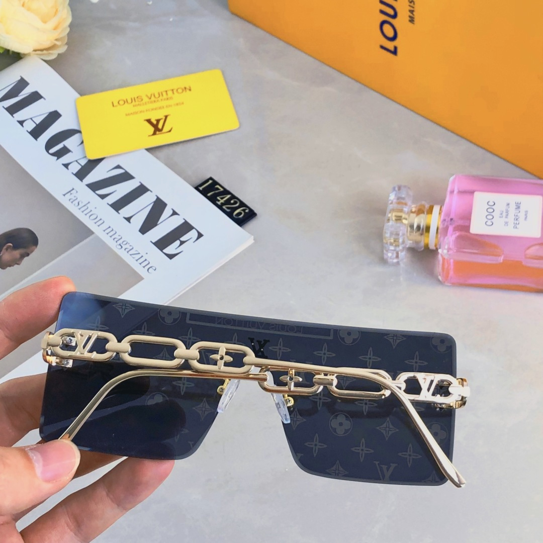 。。Louis vuitto*超酷连体大框墨镜男女遮脸显瘦太阳眼镜开车海边拍照百搭防紫外线