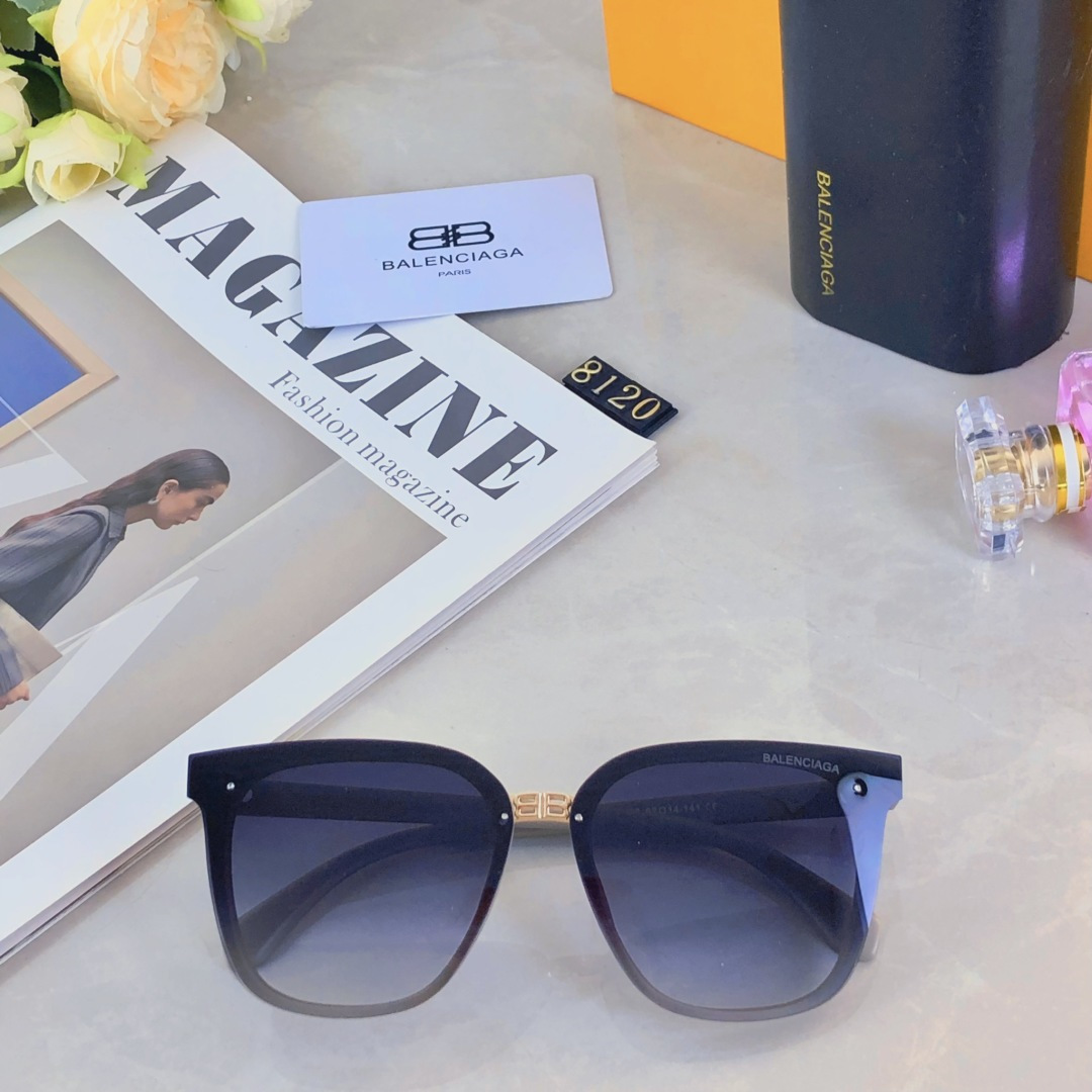 。。Balenciag*遮阳镜骑车开车太阳镜防紫外线ins简约休闲墨镜女潮流款