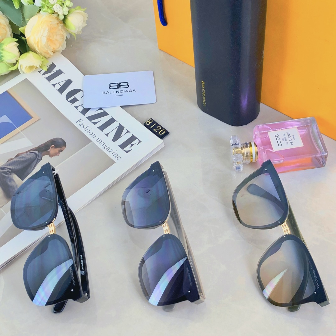 。。Balenciag*遮阳镜骑车开车太阳镜防紫外线ins简约休闲墨镜女潮流款