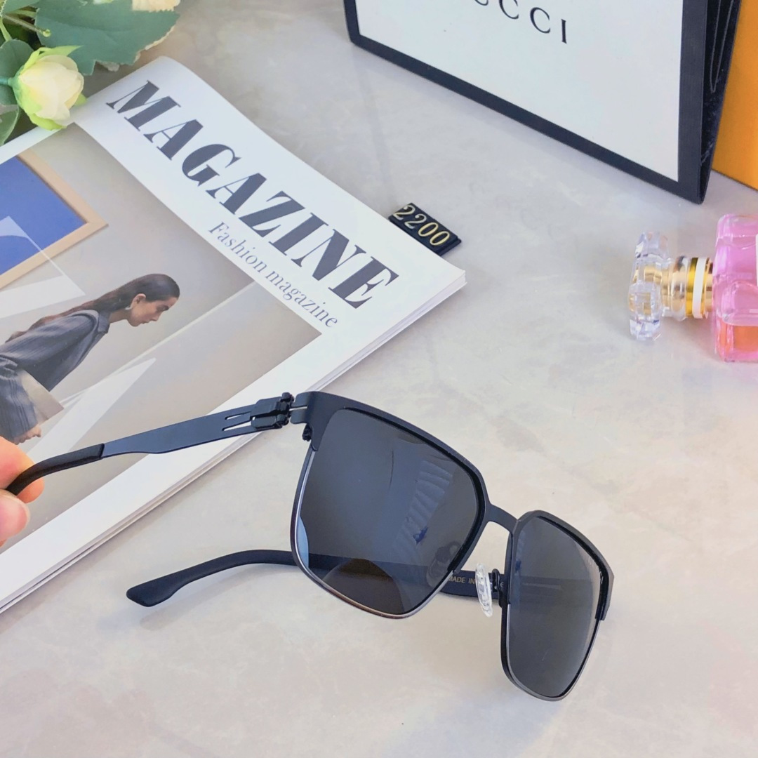 。。Gucc*金属方框偏光墨镜男高级感痞帅防紫外线开车钓鱼复古太阳镜男新款