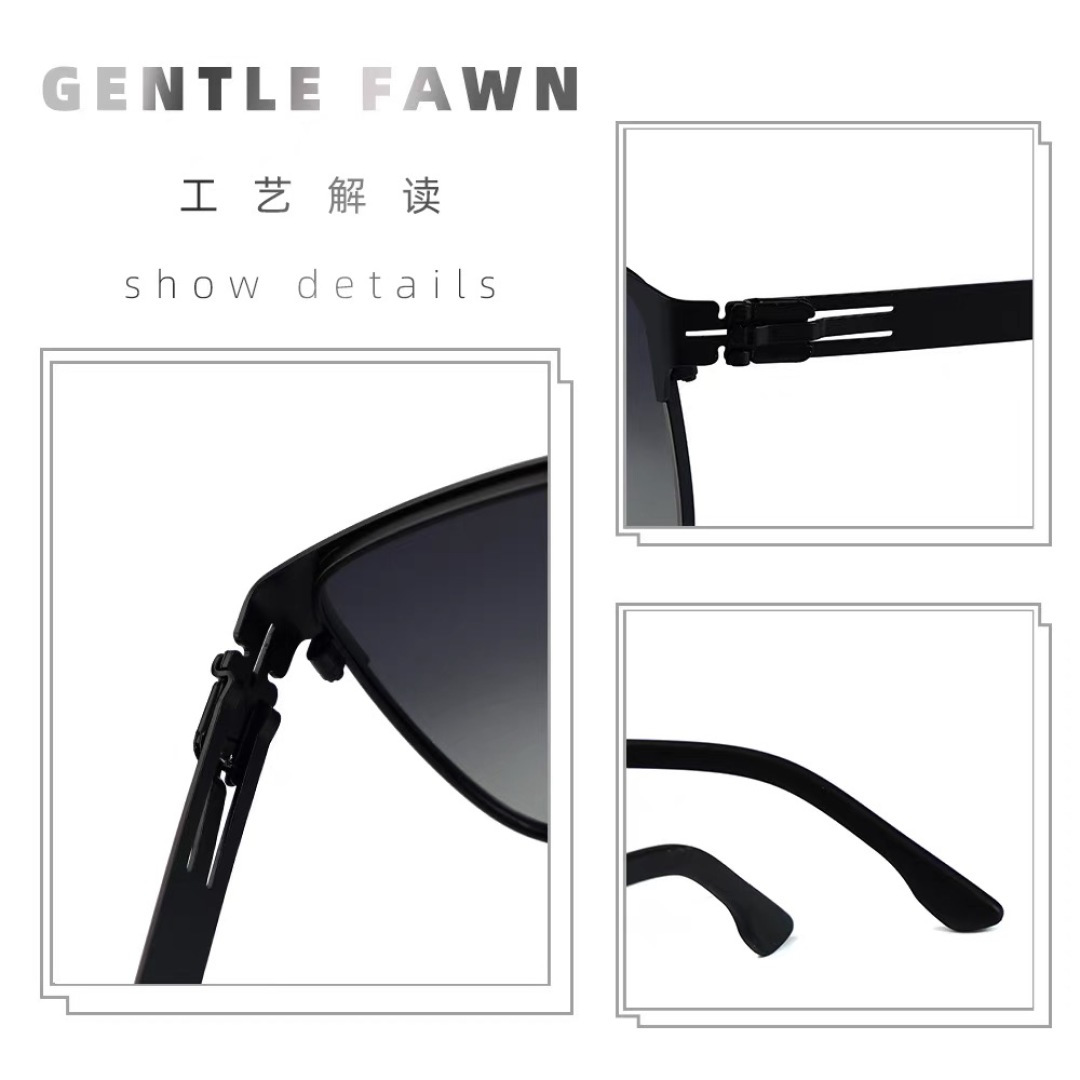 。。Gucc*金属方框偏光墨镜男高级感痞帅防紫外线开车钓鱼复古太阳镜男新款