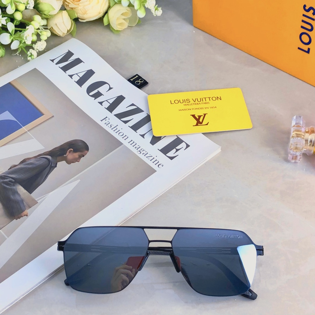 。。Louis vuitto*不锈钢双梁无螺丝男士偏光太阳镜超轻高级感太阳眼镜遮阳墨镜
