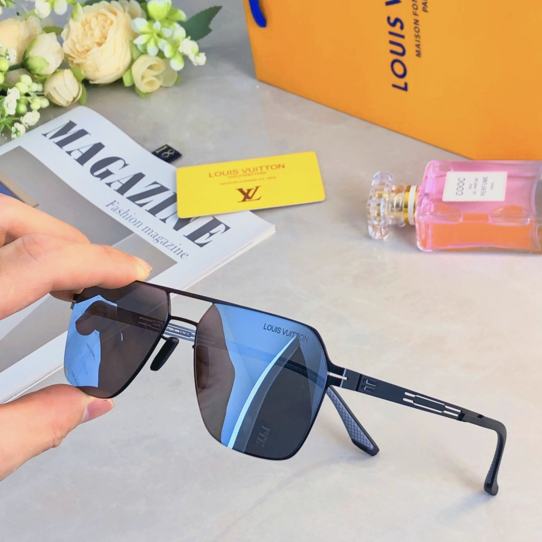 。。Louis vuitto*不锈钢双梁无螺丝男士偏光太阳镜超轻高级感太阳眼镜遮阳墨镜