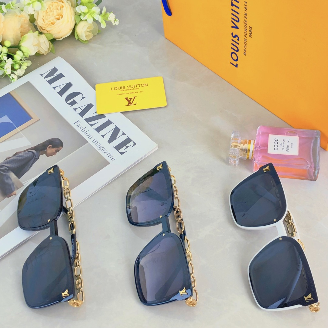 。。Louis vuitto*韩版方形墨镜女高级感ins潮人大框圆脸显瘦遮阳防紫外线太阳镜