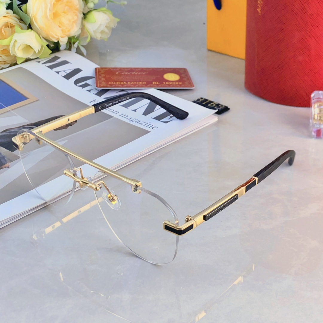 。。Cartie*复古无框男士太阳镜高级感ins高颜值显脸小防晒墨镜UV400防紫外线