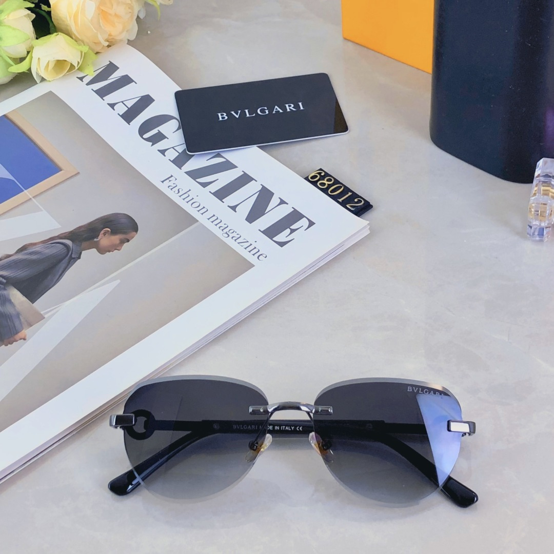 。。BVLGAR*无框切边太阳镜滤镜美颜墨镜大框潮搭时髦网红防紫外线眼镜