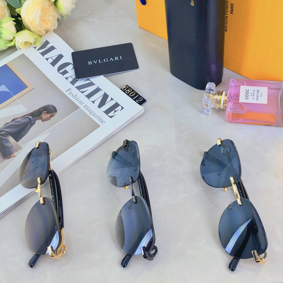 。。BVLGAR*无框切边太阳镜滤镜美颜墨镜大框潮搭时髦网红防紫外线眼镜