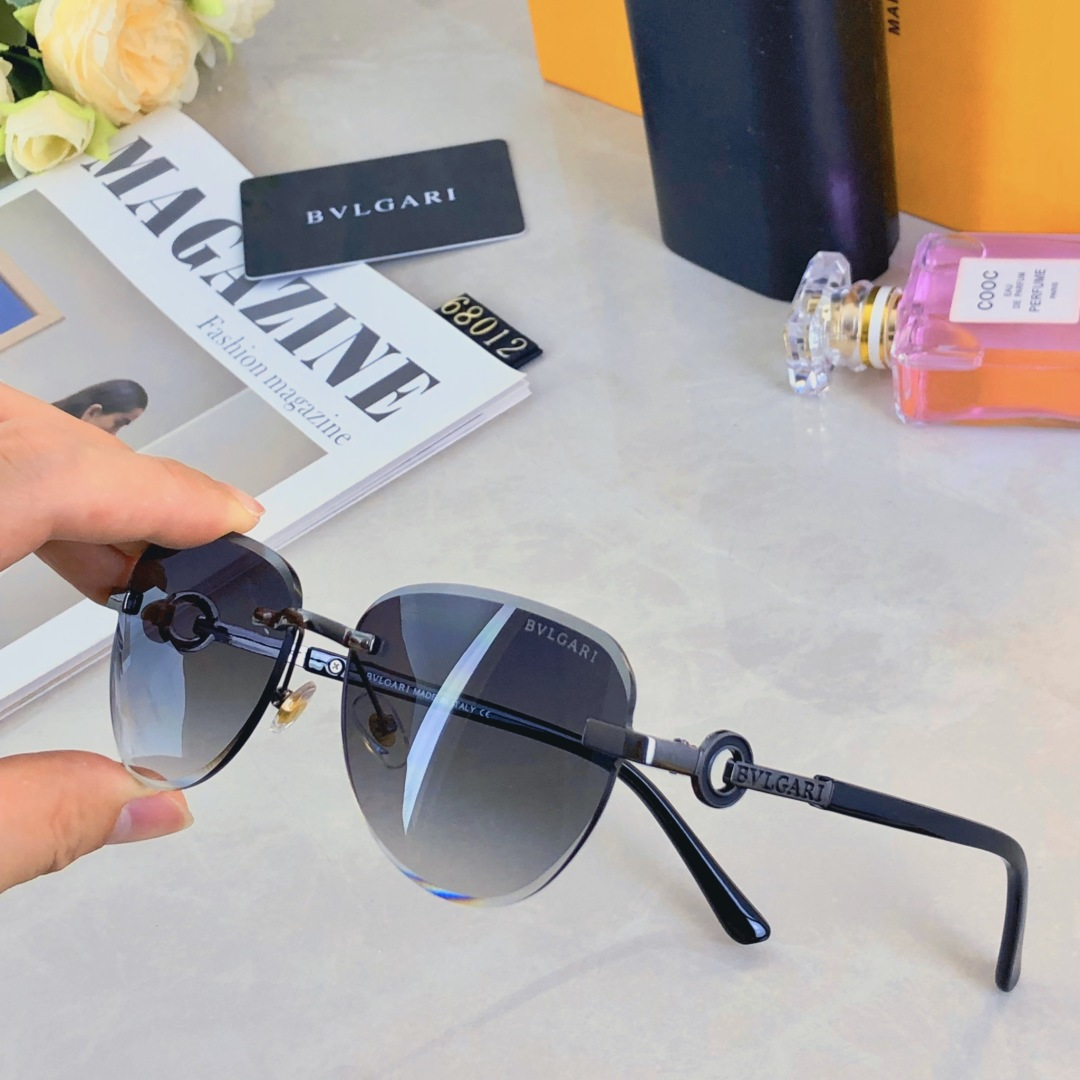 。。BVLGAR*无框切边太阳镜滤镜美颜墨镜大框潮搭时髦网红防紫外线眼镜