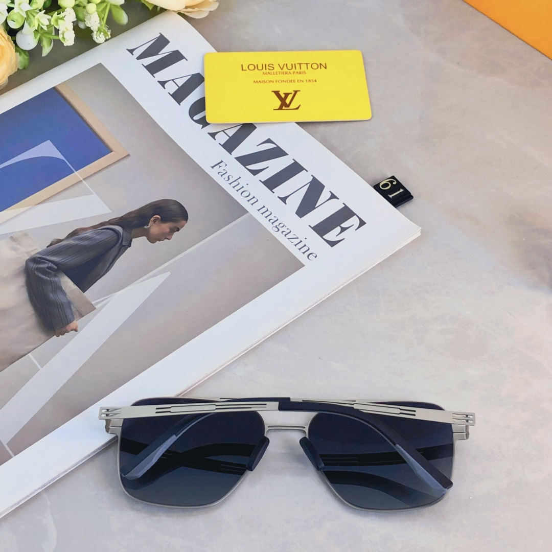 。。Louis vuitto*2025新款男士金属高清尼龙偏光墨镜飞行员防强光太阳镜