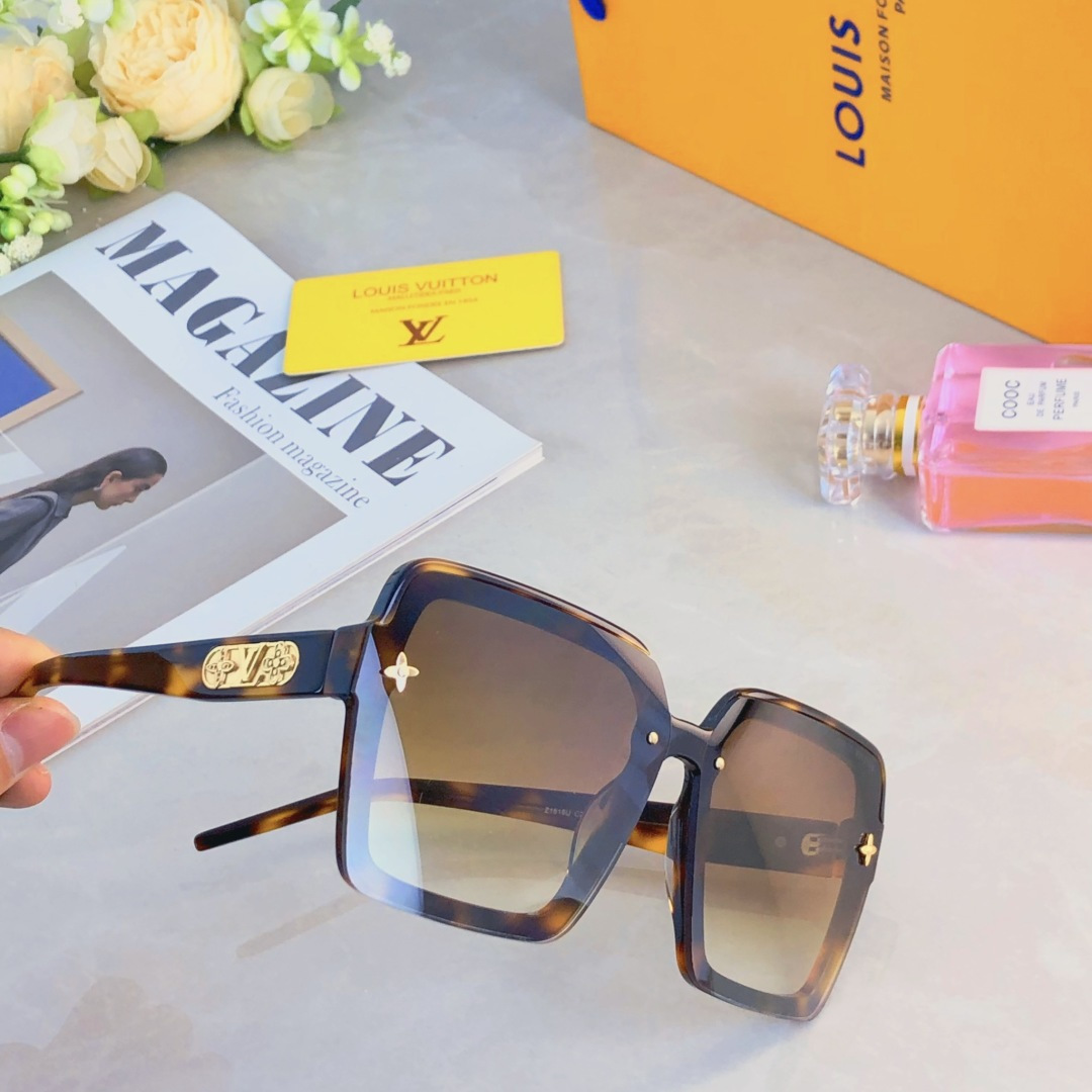 。。Louis vuitto*时尚简约太阳镜百搭黑色墨镜女大脸ins网红博主新款街拍防晒眼镜