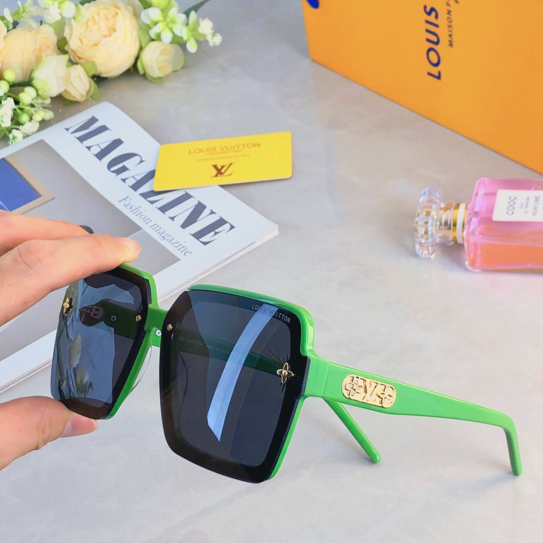 。。Louis vuitto*时尚简约太阳镜百搭黑色墨镜女大脸ins网红博主新款街拍防晒眼镜