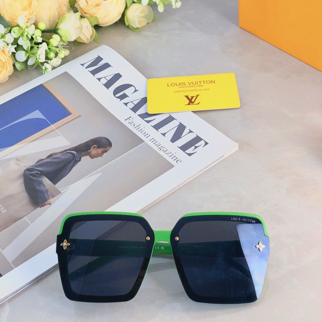 。。Louis vuitto*时尚简约太阳镜百搭黑色墨镜女大脸ins网红博主新款街拍防晒眼镜