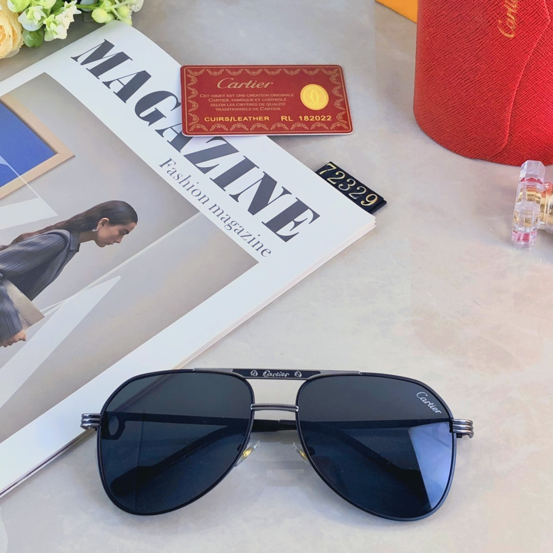 。。Cartie*时尚新款太阳眼镜高品质高质感百搭遮阳潮 大气金属蛤蟆镜