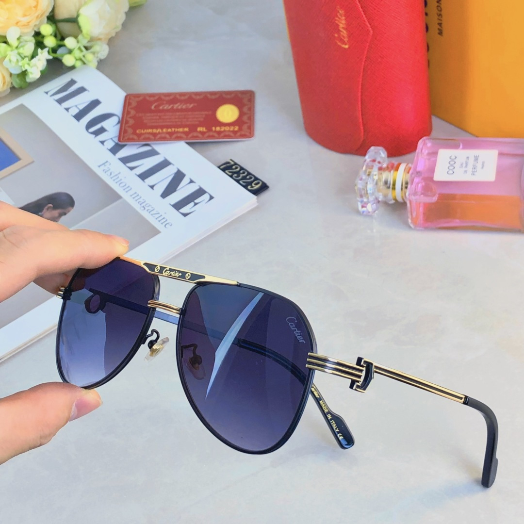 。。Cartie*时尚新款太阳眼镜高品质高质感百搭遮阳潮 大气金属蛤蟆镜