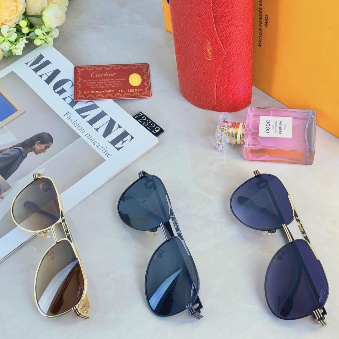 。。Cartie*时尚新款太阳眼镜高品质高质感百搭遮阳潮 大气金属蛤蟆镜