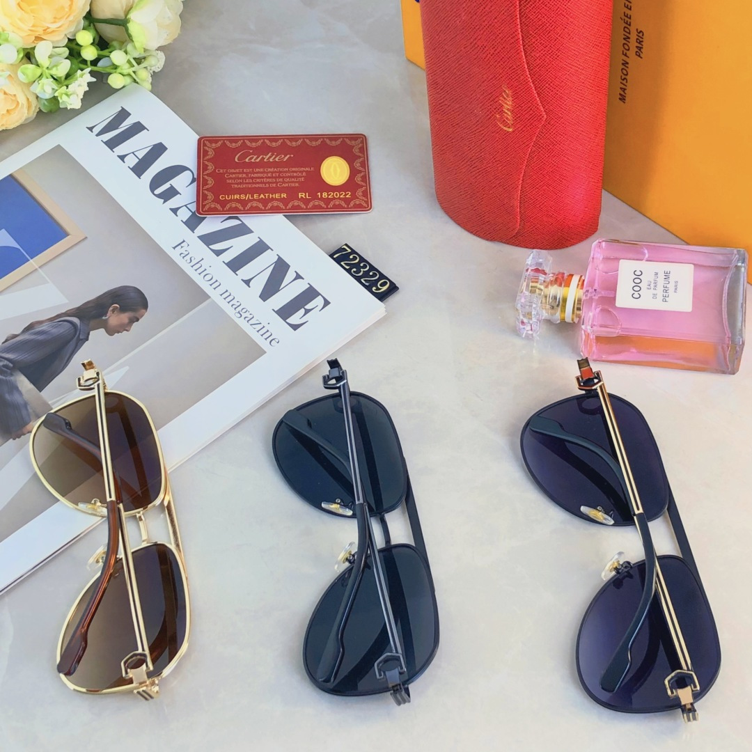 。。Cartie*时尚新款太阳眼镜高品质高质感百搭遮阳潮 大气金属蛤蟆镜