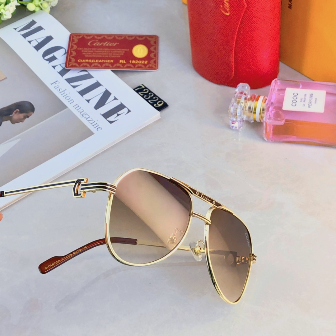 。。Cartie*时尚新款太阳眼镜高品质高质感百搭遮阳潮 大气金属蛤蟆镜