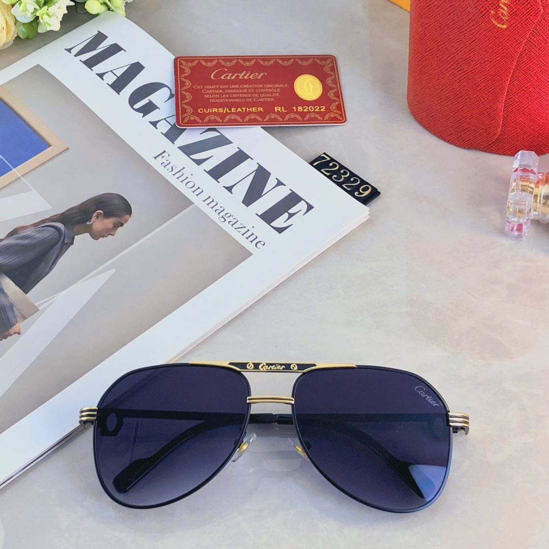 。。Cartie*时尚新款太阳眼镜高品质高质感百搭遮阳潮 大气金属蛤蟆镜