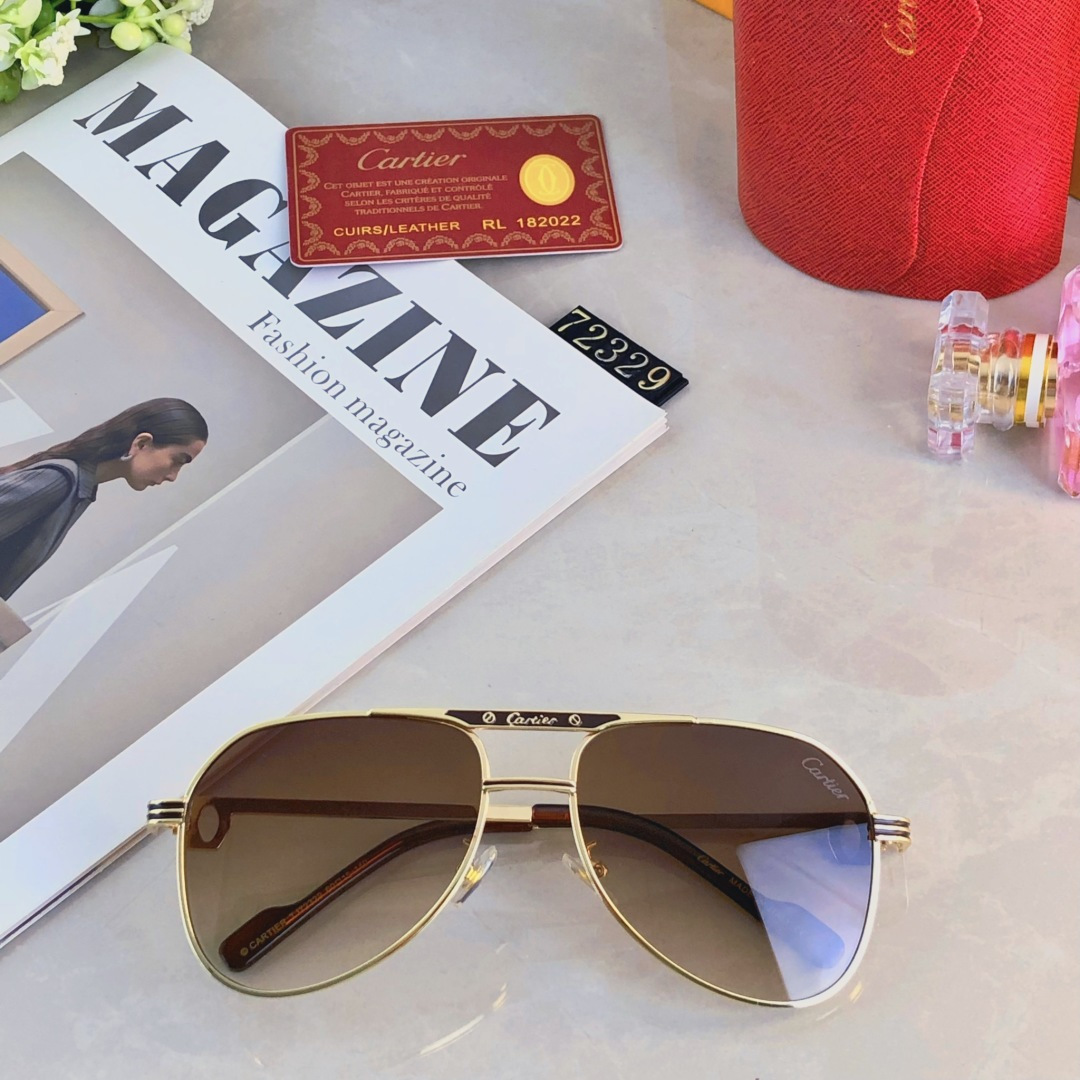 。。Cartie*时尚新款太阳眼镜高品质高质感百搭遮阳潮 大气金属蛤蟆镜