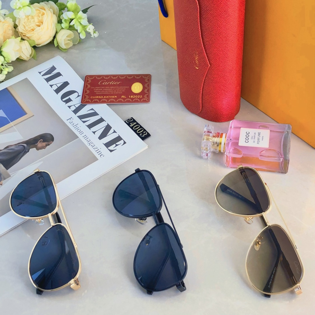 。。Cartie*时尚新款太阳眼镜高品质高质感百搭遮阳大气金属潮酷蛤蟆镜