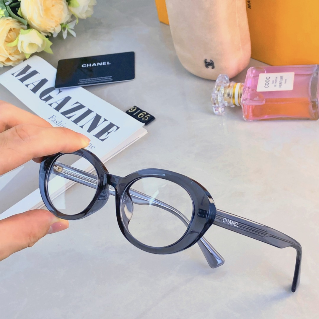 。。Chane*欧美风猫眼眼镜女防蓝光辐射个性潮搭平光镜可配近视度数眼