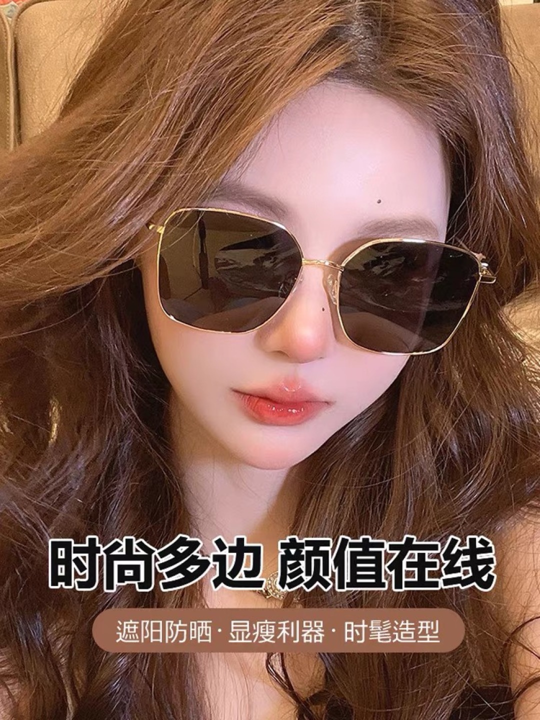 。。Louis vuitto*韩版遮阳大脸显脸小偏光墨镜女款潮圆脸防紫外线遮脸显瘦太阳镜