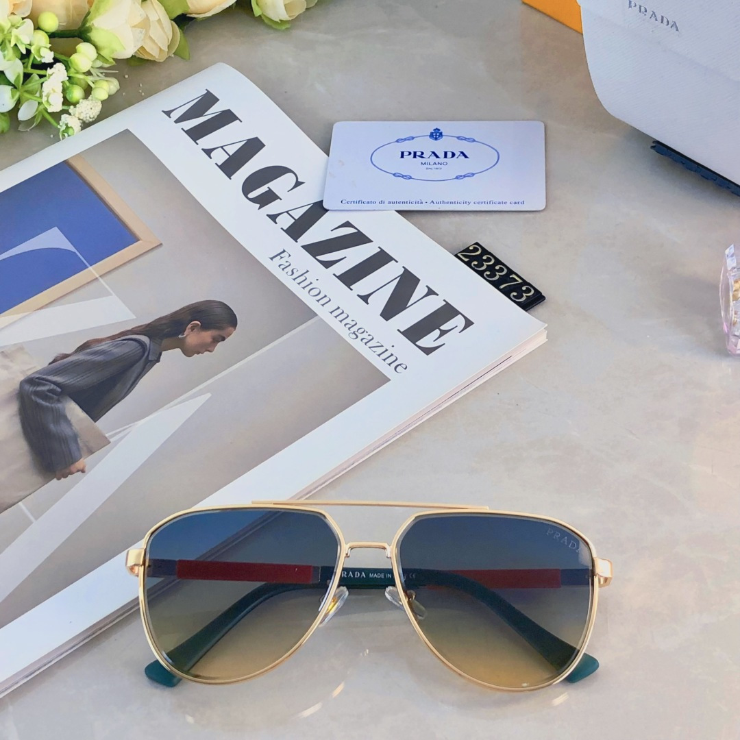 。。Prad*时尚复古 个性舒适 前卫II男女通用款太阳镜墨镜金属遮阳