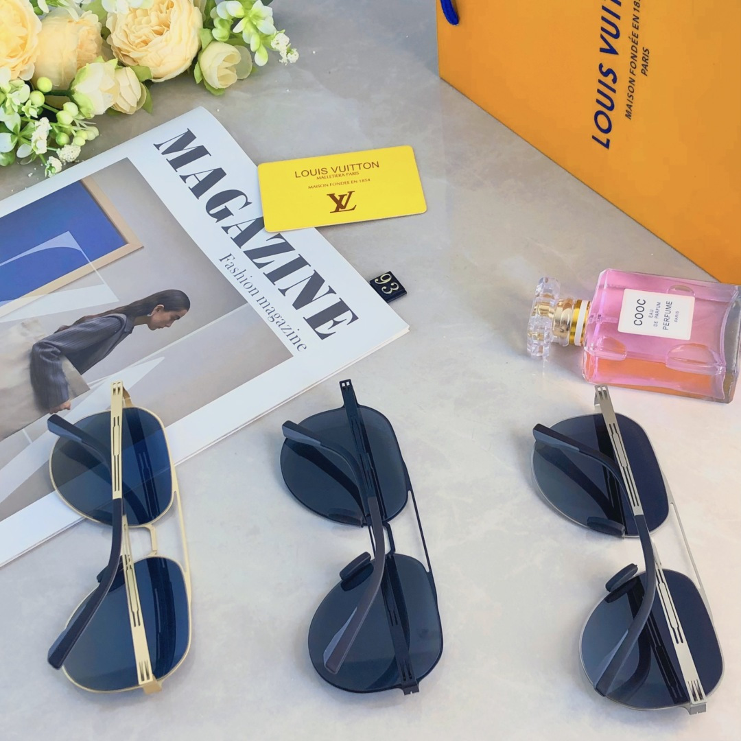 。。Louis vuitto*情侣款复古飞行员太阳镜男女高颜值时尚街拍遮阳防晒墨镜拍照旅游