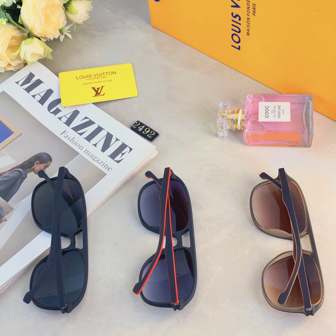 。。Louis vuitto*新款时尚双梁飞行员蛤蟆镜跨境欧美潮流太阳镜驾驶情侣太阳眼镜