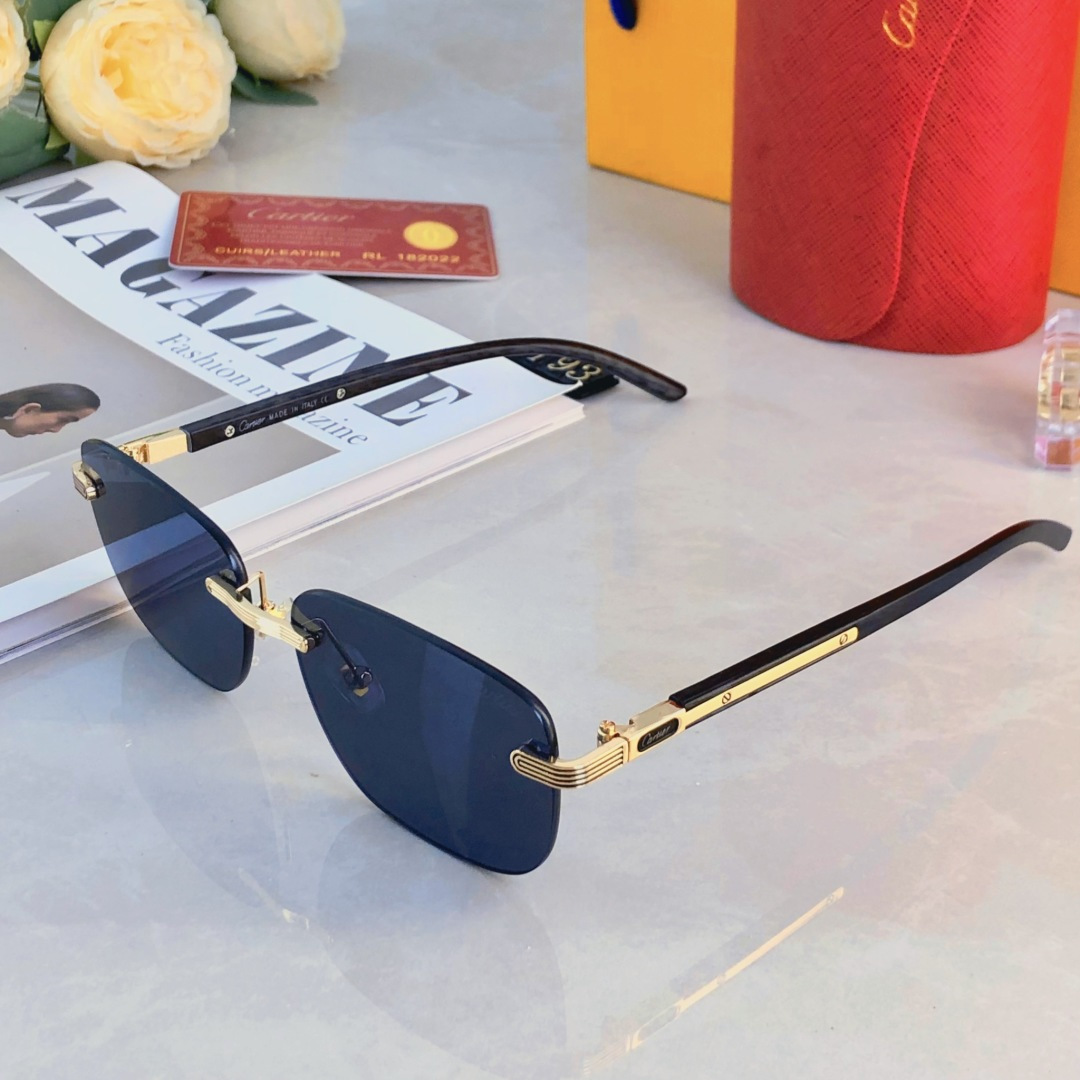 。。Cartie*复古简约痞帅男士墨镜无框防晒太阳眼镜UV400