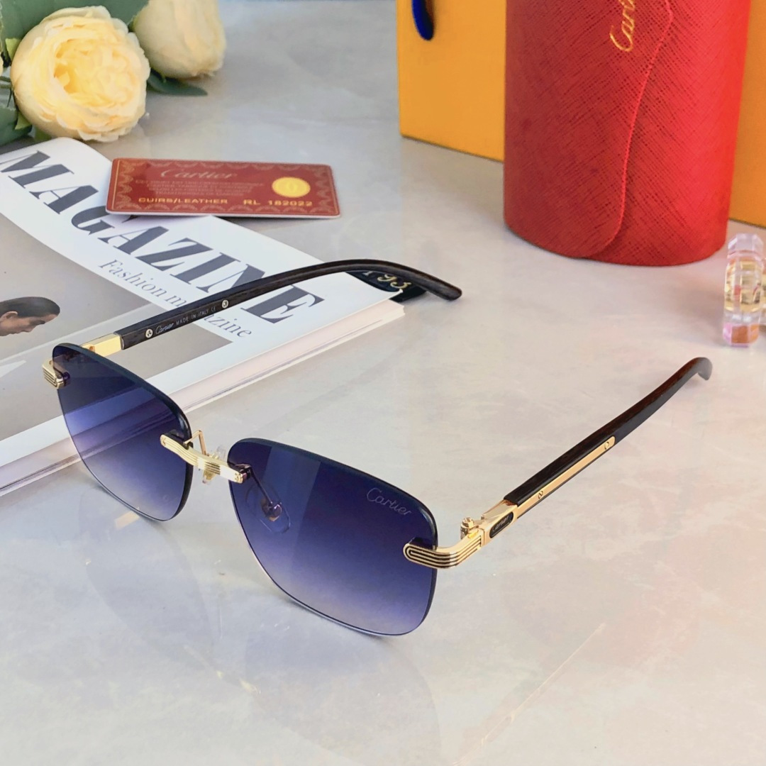 。。Cartie*复古简约痞帅男士墨镜无框防晒太阳眼镜UV400
