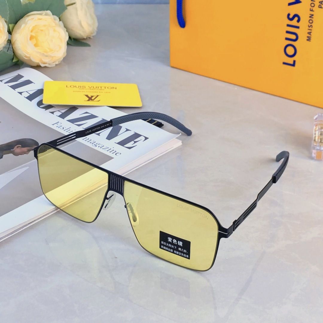 。。Louis vuitto*2025新款尼龙偏光太阳眼镜潮无螺丝开车时尚简约舒适轻男士渐变色