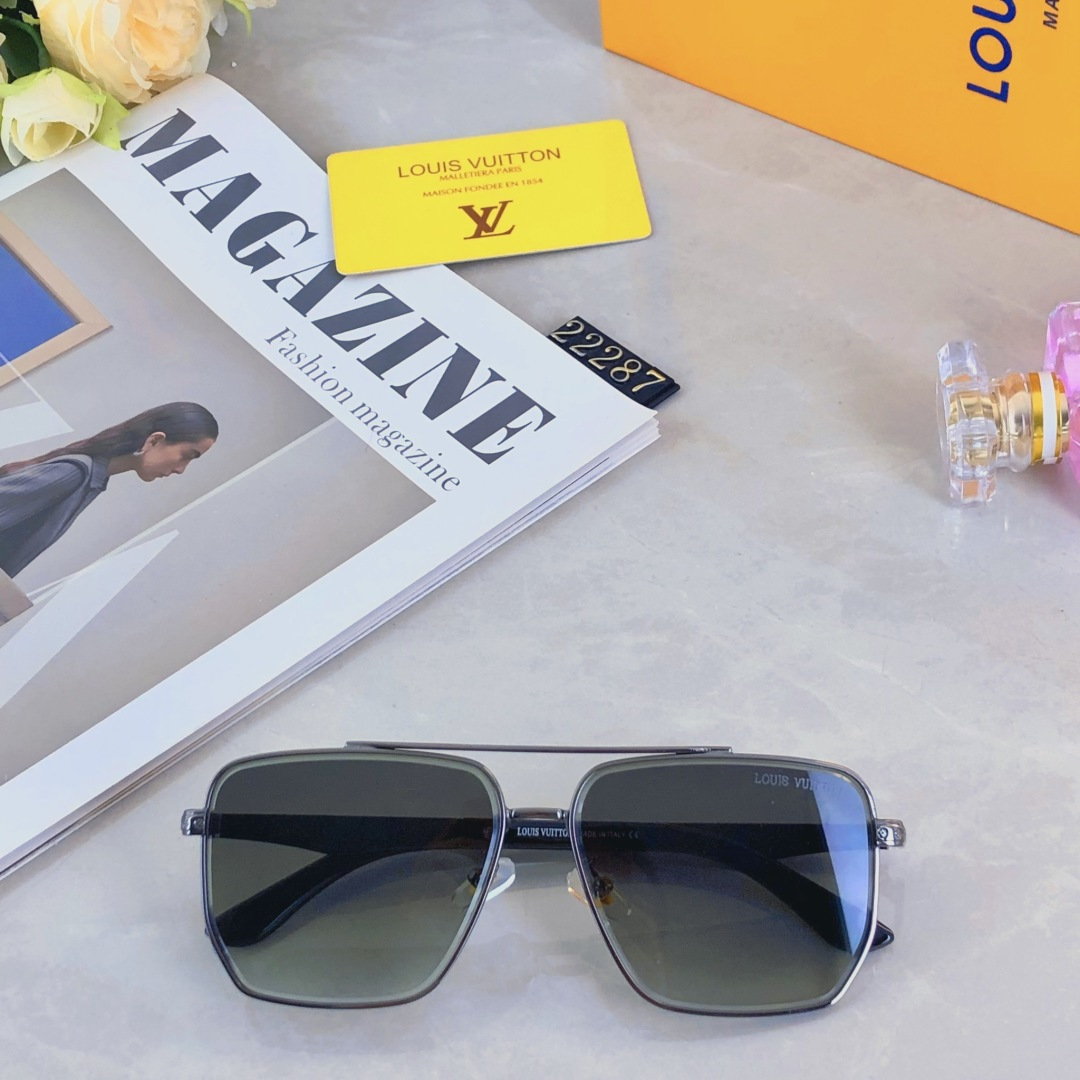 。。Louis vuitto*新款太阳镜欧美爆款金属双梁时尚大框墨镜驾驶开车太阳眼镜