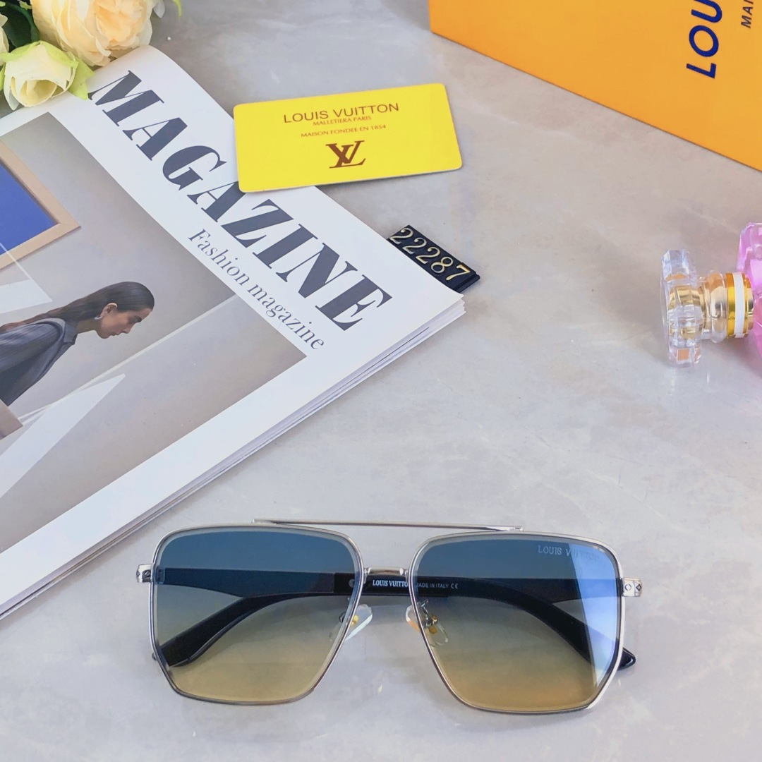 。。Louis vuitto*新款太阳镜欧美爆款金属双梁时尚大框墨镜驾驶开车太阳眼镜
