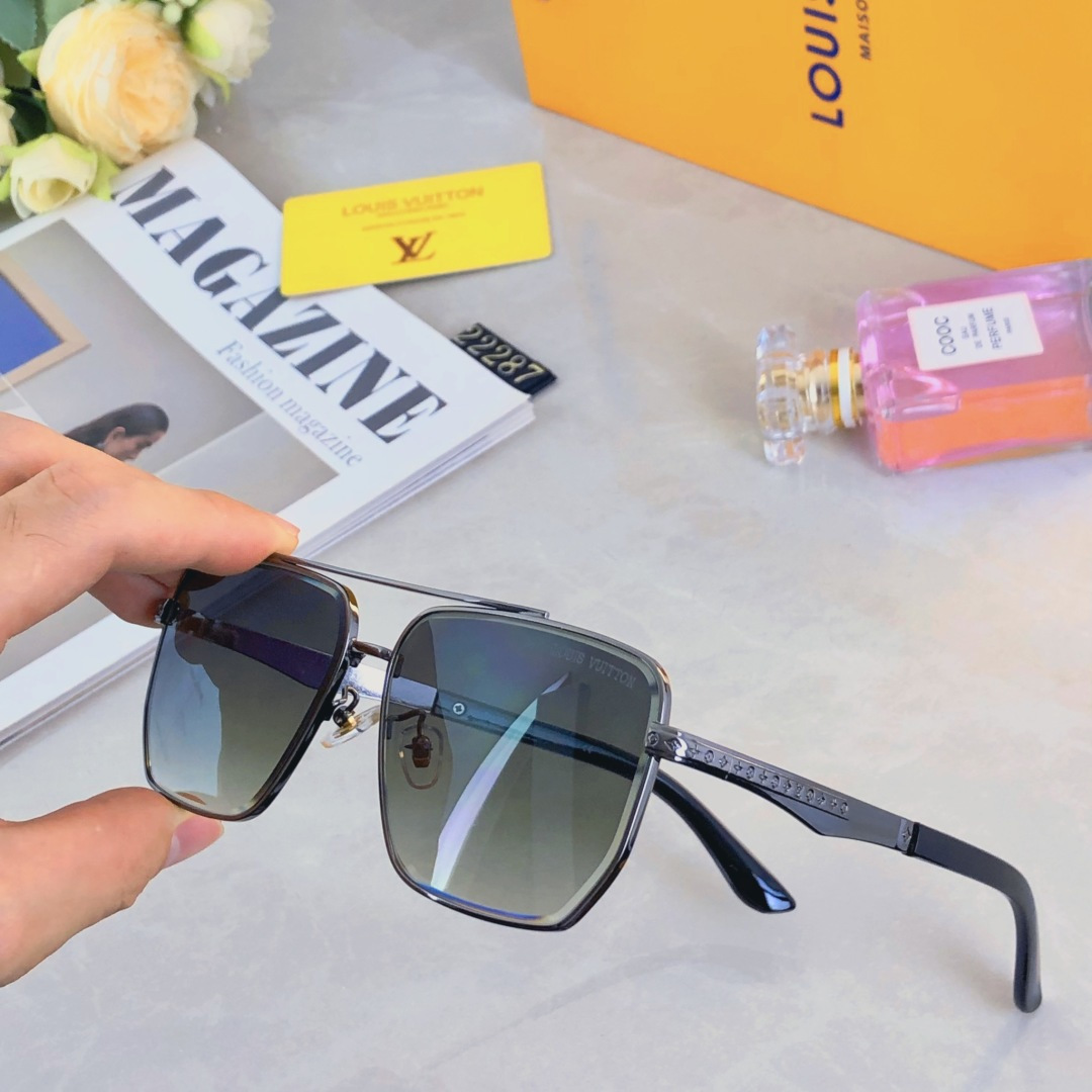 。。Louis vuitto*新款太阳镜欧美爆款金属双梁时尚大框墨镜驾驶开车太阳眼镜
