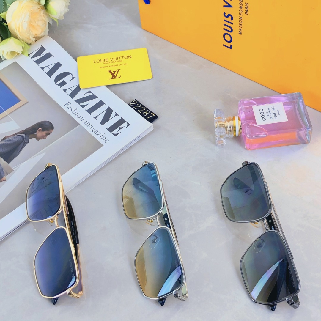 。。Louis vuitto*新款太阳镜欧美爆款金属双梁时尚大框墨镜驾驶开车太阳眼镜