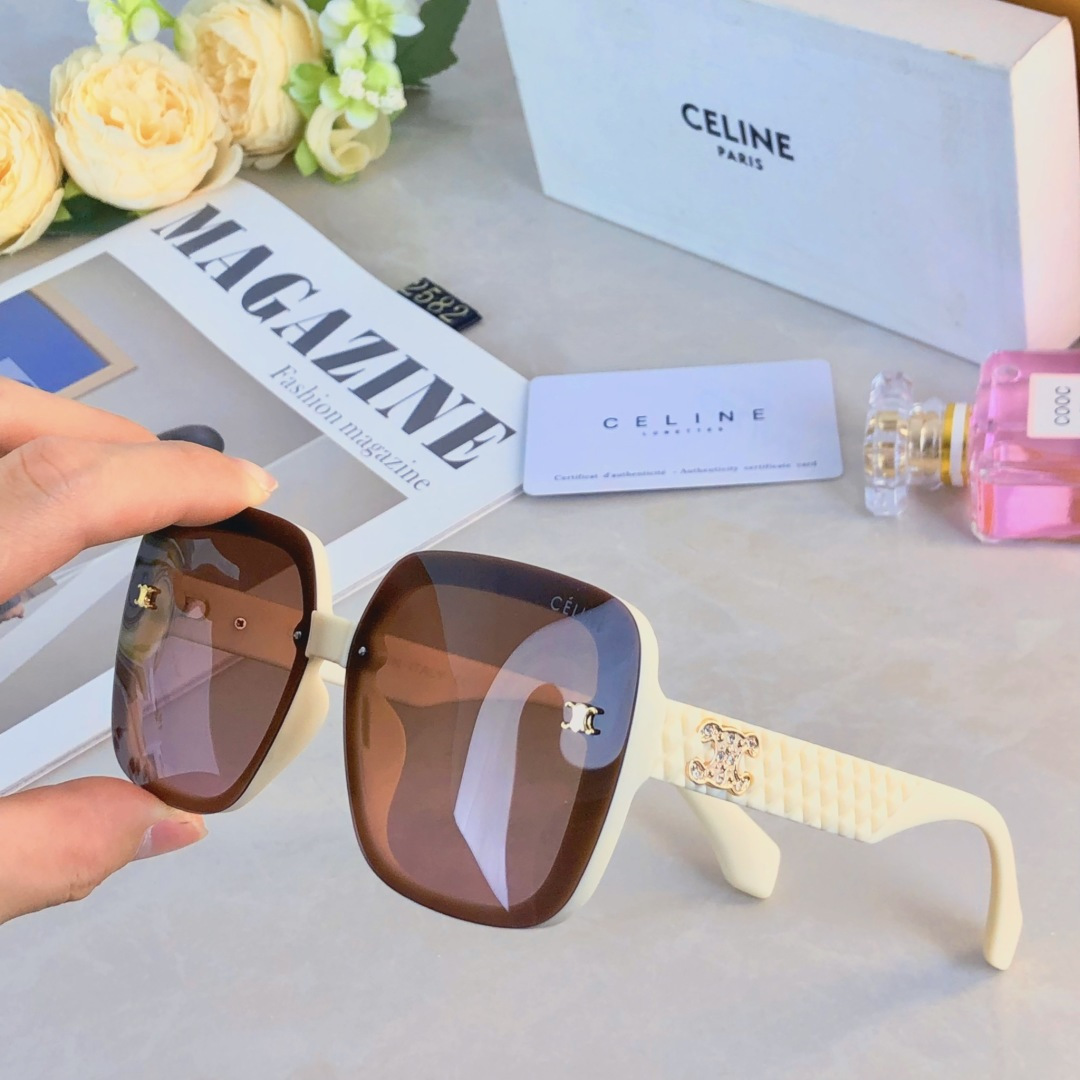 。。Celin*时尚偏光太阳镜新款细闪太阳镜女时尚潮流气质百搭遮阳墨镜