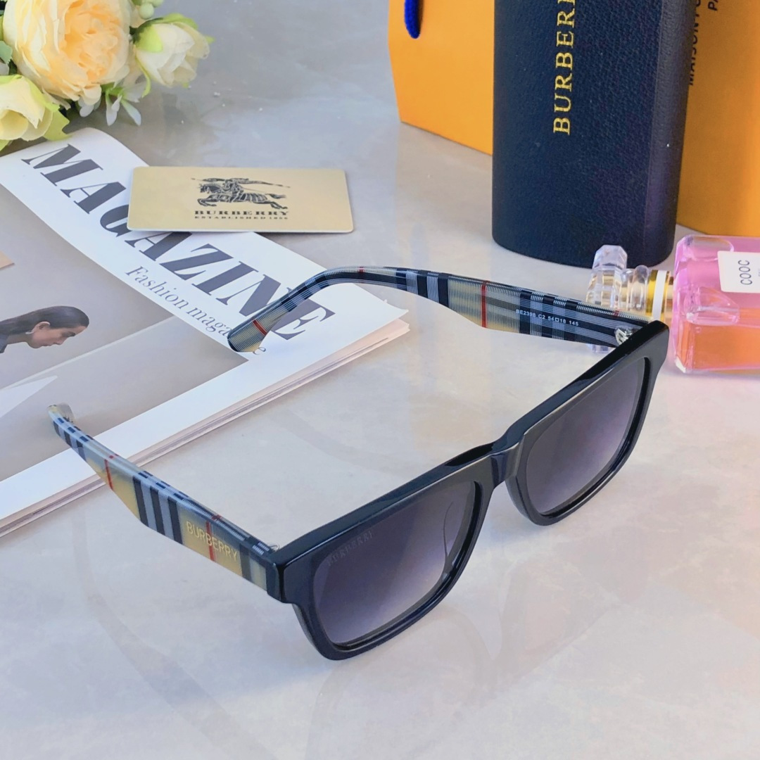 。。Burberr*高级感ins欧美复古猫眼板材太阳眼镜王嘉尔同款2025新墨镜