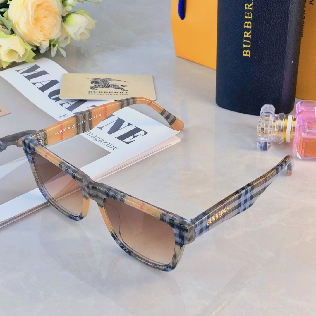 。。Burberr*高级感ins欧美复古猫眼板材太阳眼镜王嘉尔同款2025新墨镜