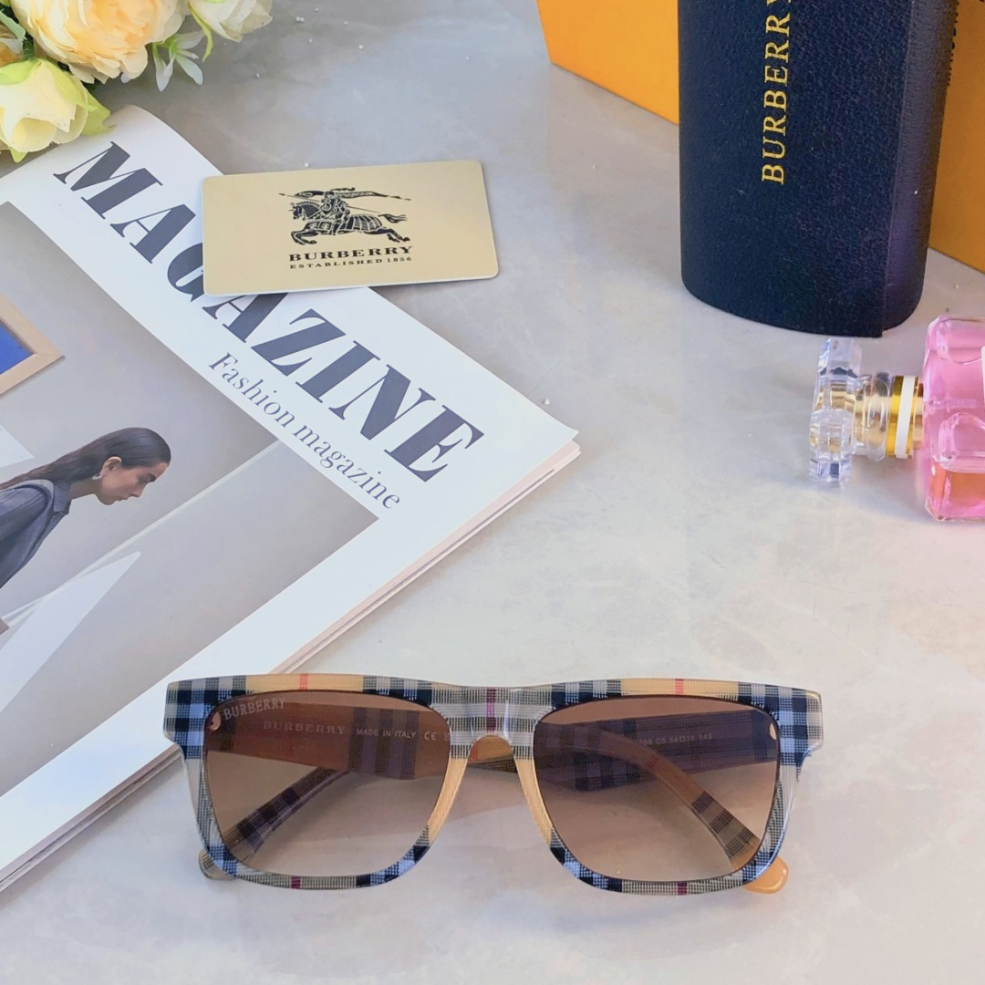 。。Burberr*高级感ins欧美复古猫眼板材太阳眼镜王嘉尔同款2025新墨镜