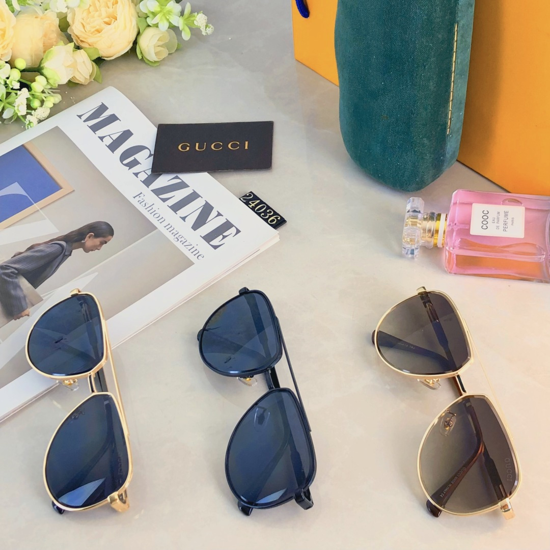 。。Gucc*2025时尚新款蛤蟆墨镜复古素颜百搭男女太阳镜防紫外线眼镜架潮