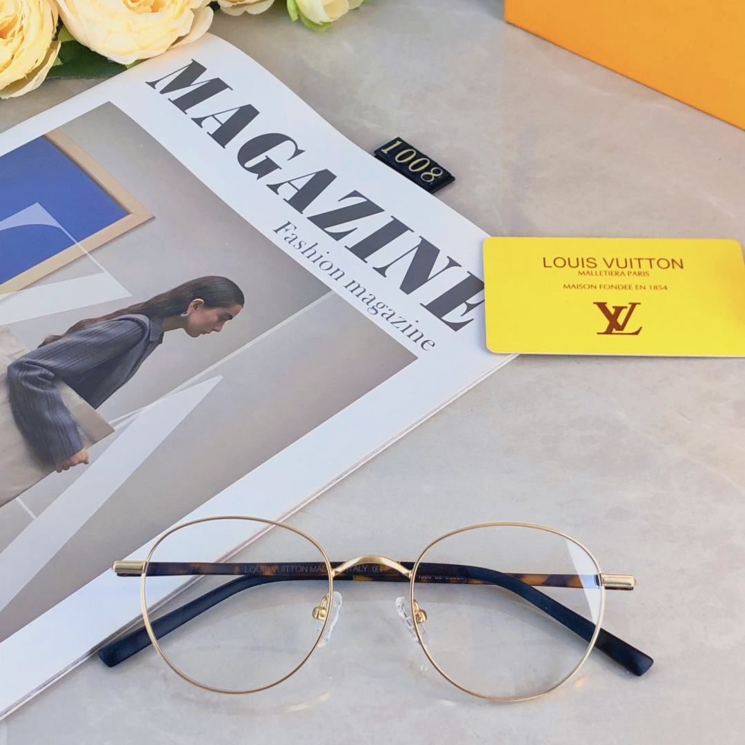 。。Louis vuitto*复古金属细边圆形眼镜男配近视度数文艺高质感防蓝光圆脸平光镜女
