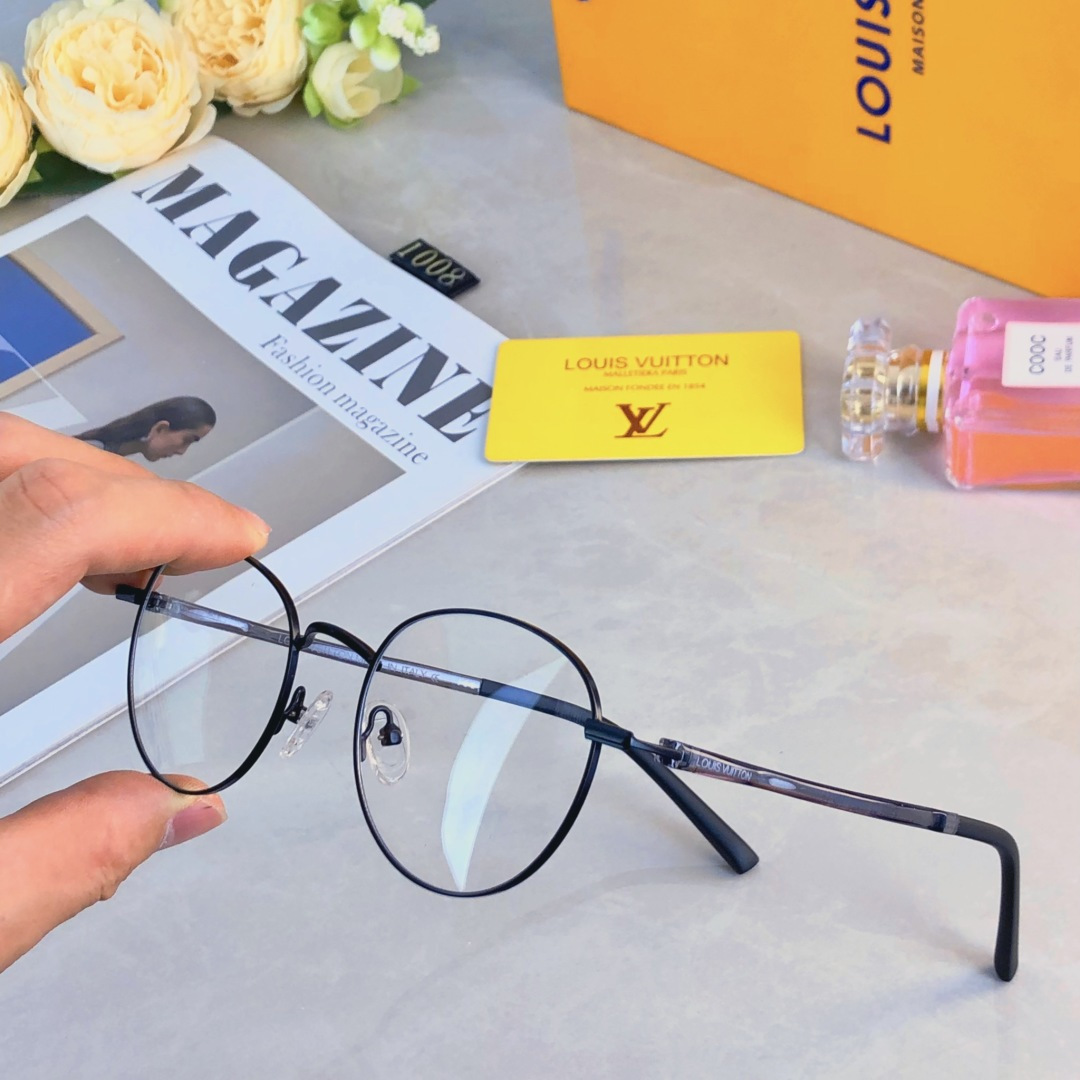 。。Louis vuitto*复古金属细边圆形眼镜男配近视度数文艺高质感防蓝光圆脸平光镜女