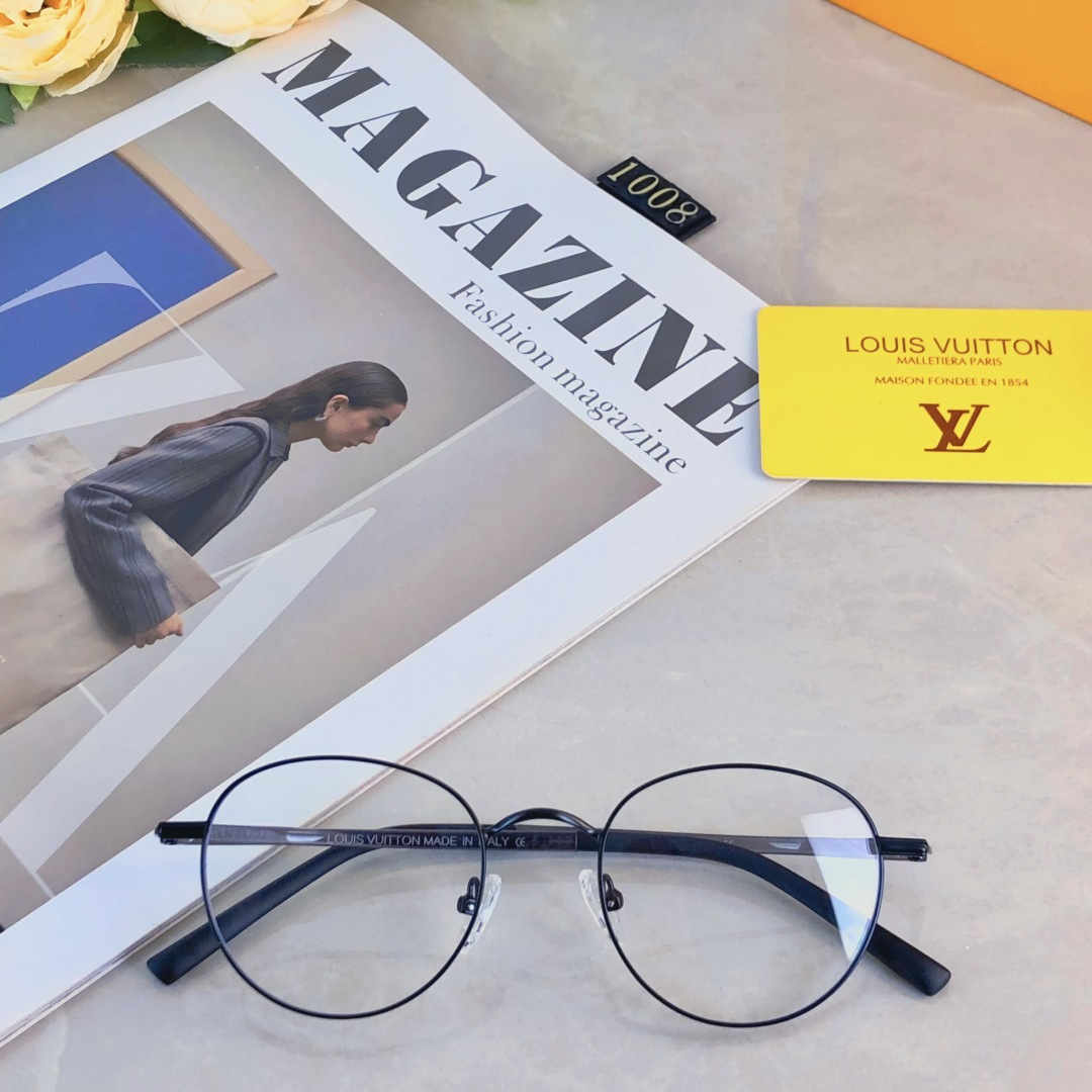 。。Louis vuitto*复古金属细边圆形眼镜男配近视度数文艺高质感防蓝光圆脸平光镜女