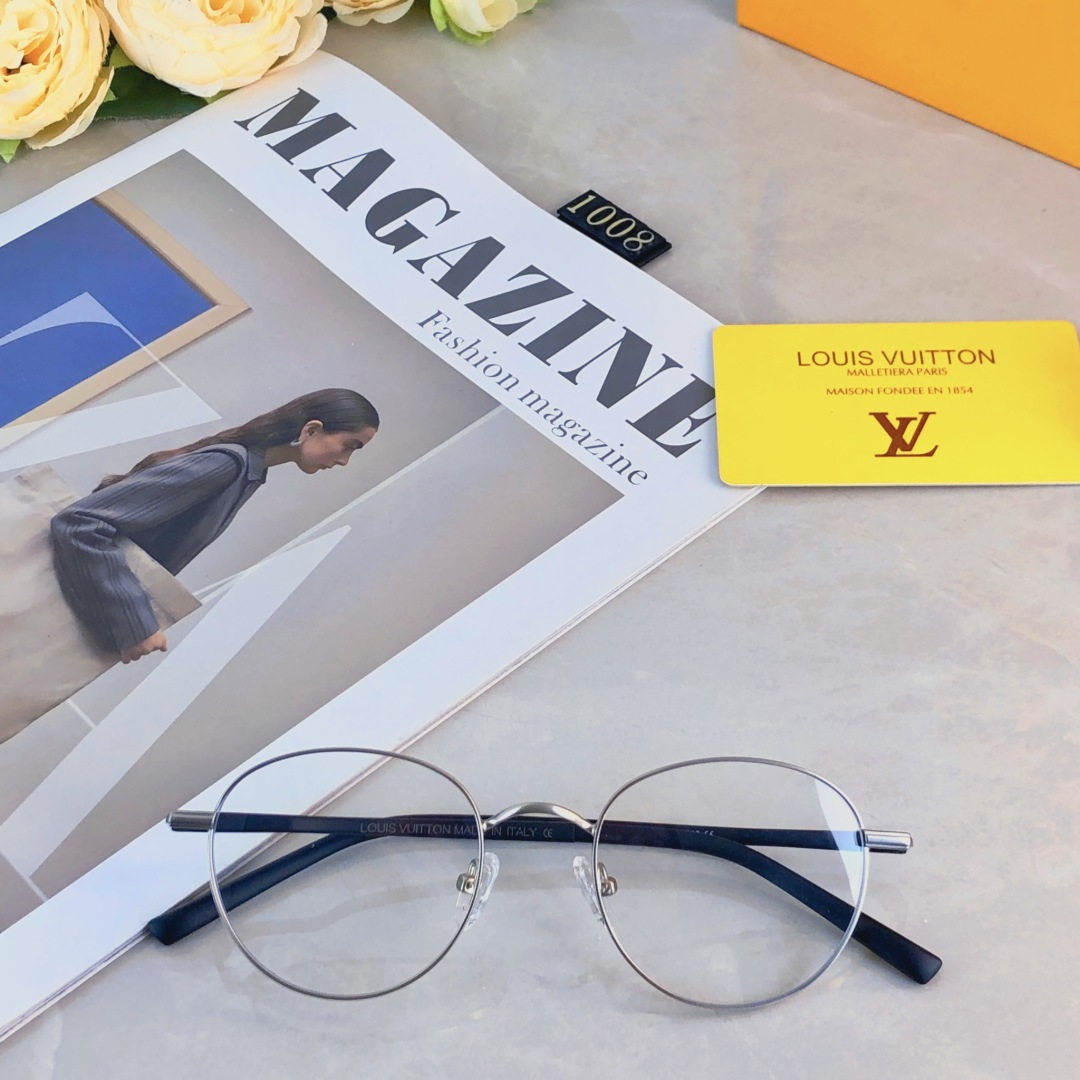 。。Louis vuitto*复古金属细边圆形眼镜男配近视度数文艺高质感防蓝光圆脸平光镜女