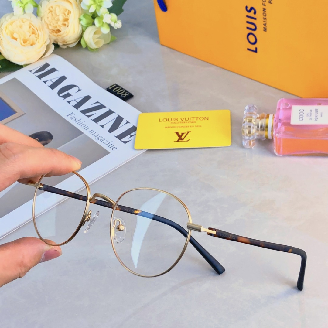 。。Louis vuitto*复古金属细边圆形眼镜男配近视度数文艺高质感防蓝光圆脸平光镜女