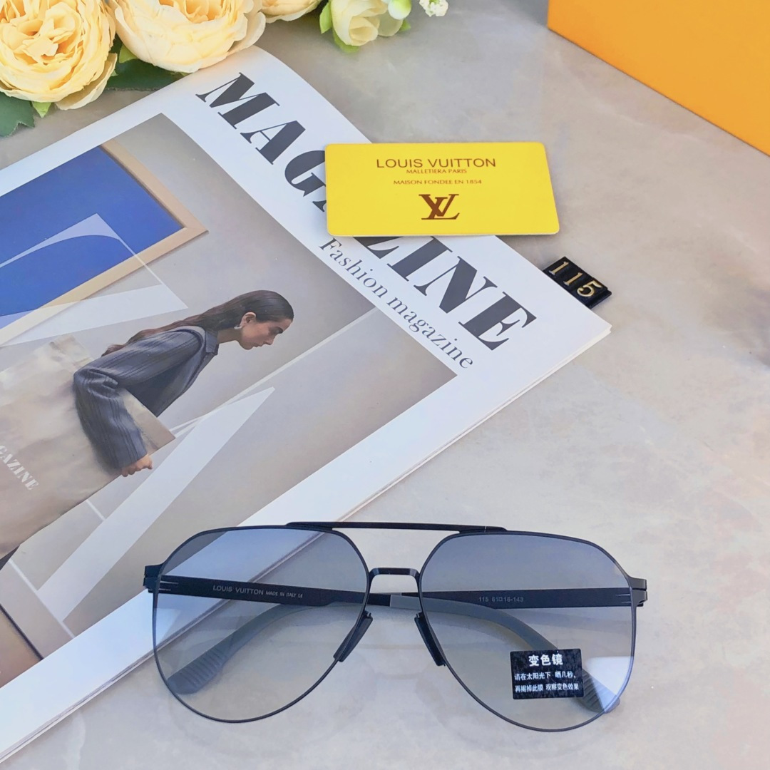 。。Louis vuitto*经典尼龙偏光不锈钢墨镜 复古飞行员墨镜超弹无螺丝蛤蟆镜