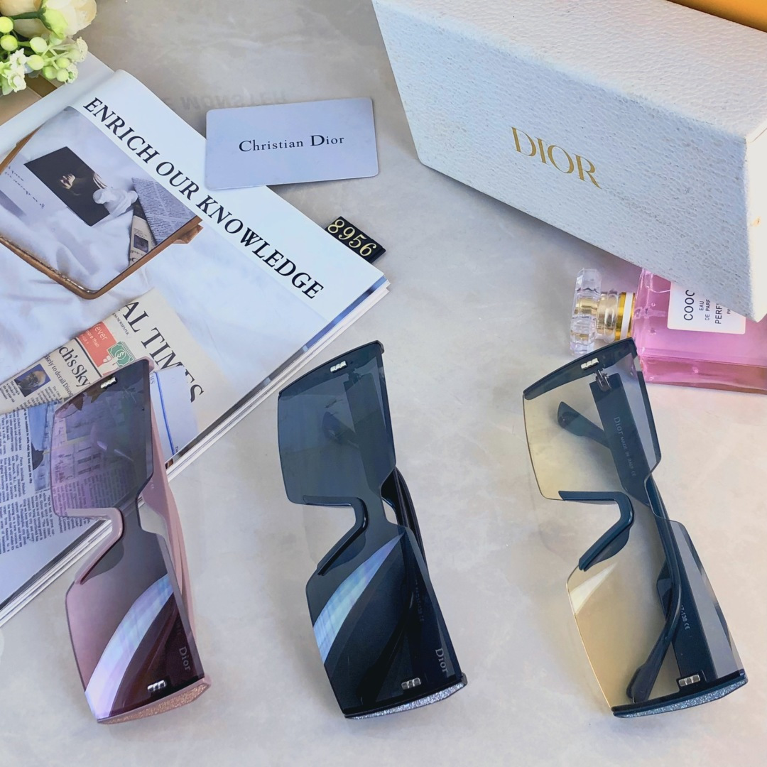 。。Dio*超大框连体无边框黑色墨镜女款潮气质高级感遮阳防紫外线太阳眼镜